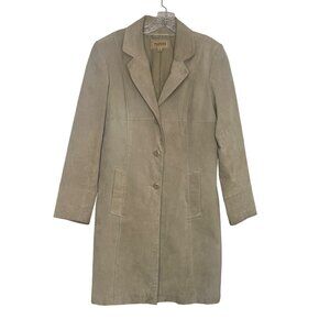 Wilsons Leather Genuine Leather Coat Lined Beige Size Large